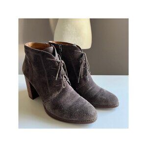 Sarto Lace Up Leather Upper Brown Ankle Boots